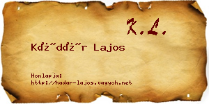 Kádár Lajos névjegykártya